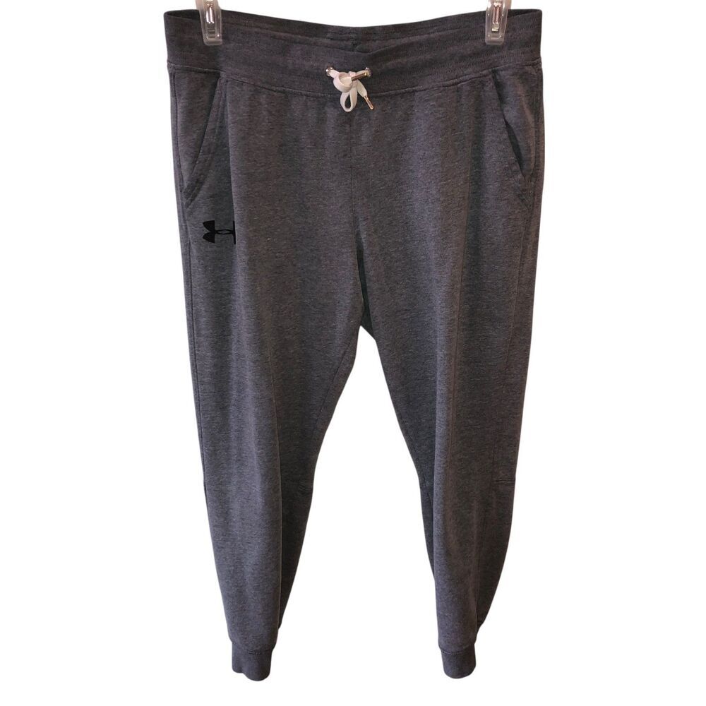 Under Armour Womens Large Gray Loose Fit Athletic Sweatpants Sweat Jogger Pants